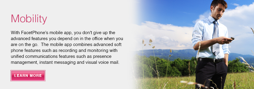 FacetPhone's mobile app is the most advanced soft phone for a business phone system ( IP-PBX ).